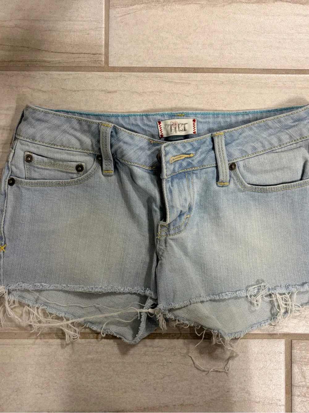 TILT Light Blue Denim Cutoff Shorts